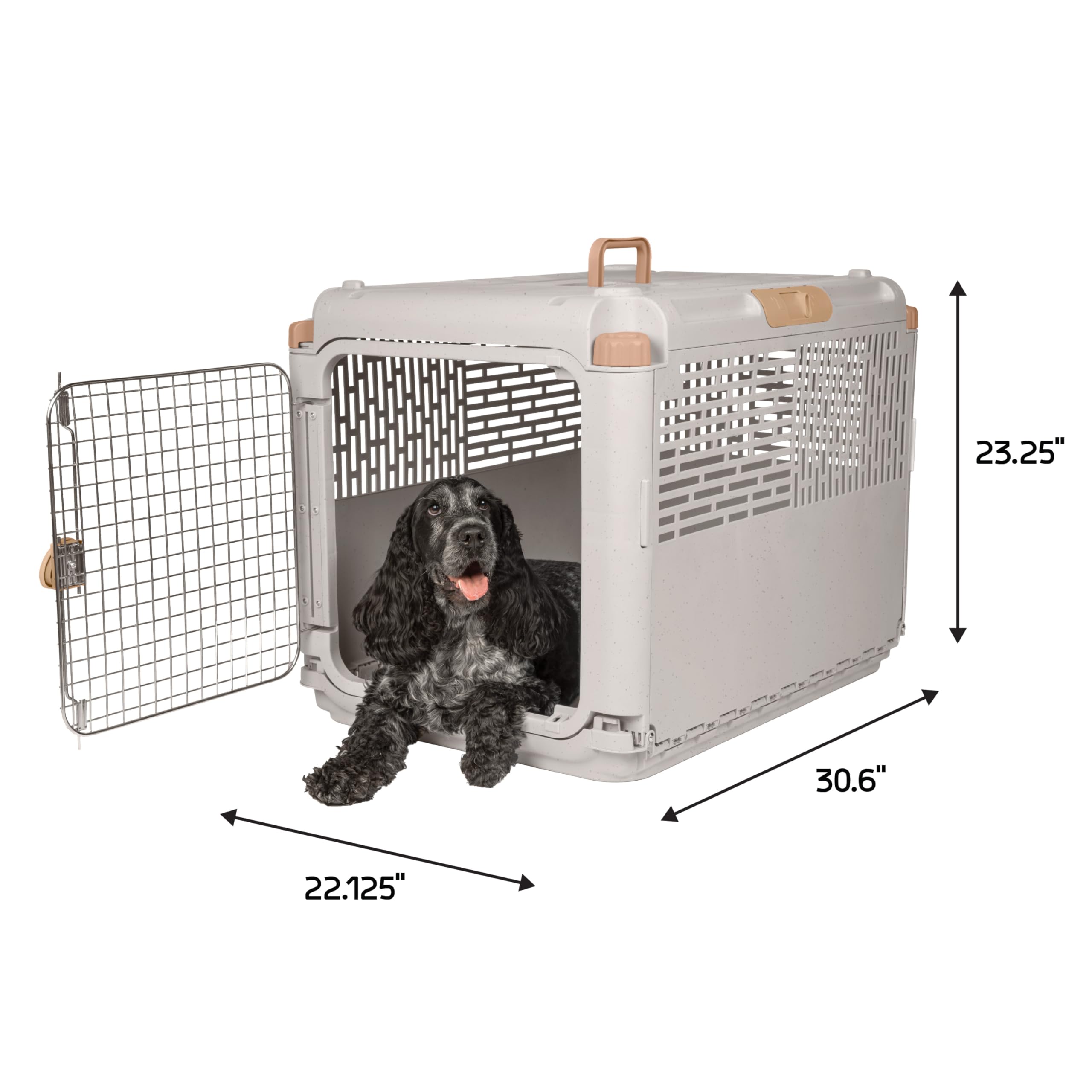 SportPet Designs dimensions 30,6 x 22 x 23,25 pouces pour animaux moyens.