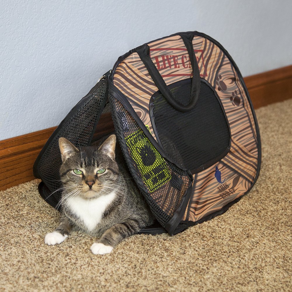 SportPet Designs transporteur chat doux Pattern 20 — Barres internes amovibles pour nettoyage facile.