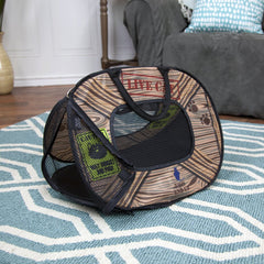 SportPet Designs transporteur chat doux Pattern 20 — Grilles respirantes pour ventilation et vue.