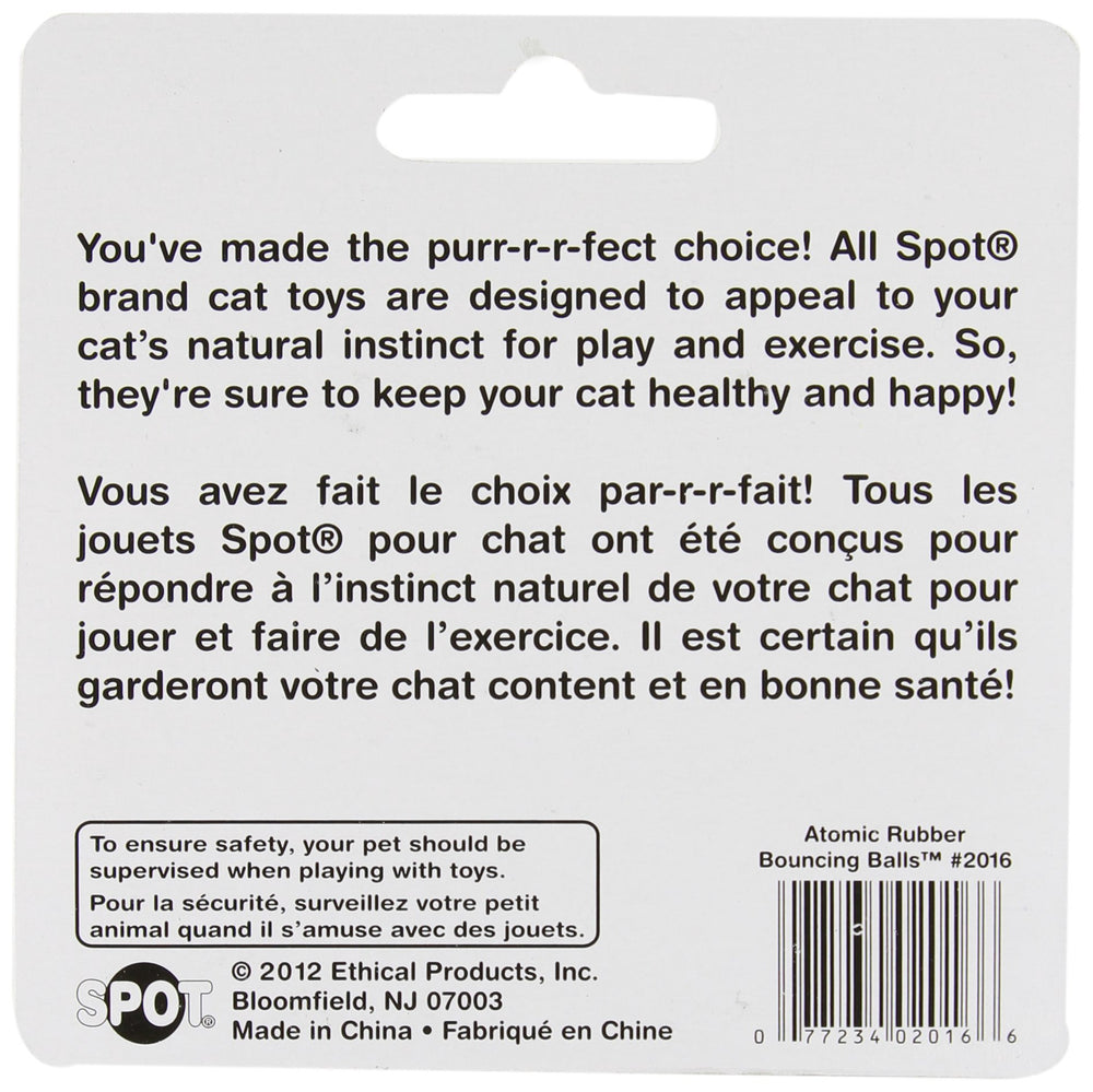 SPOT balle caoutchouc atomique forme bossellee, ideale pour poursuivre et chasser dans le salon.