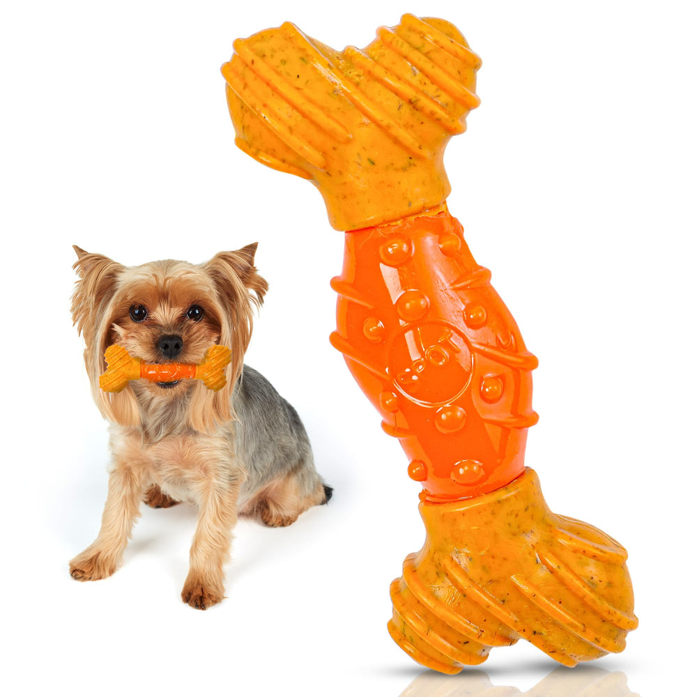 SPOT Bam-Bones Os Dentaire en fibres de bambou avec centre massant, idéal pour chiots.