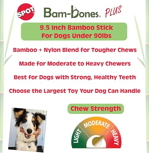 SPOT Bam-Bones Plus, baton bambou-nylon pour chien actif et fiable.