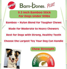 SPOT Bam-Bones Plus, baton bambou-nylon pour chien actif et fiable.