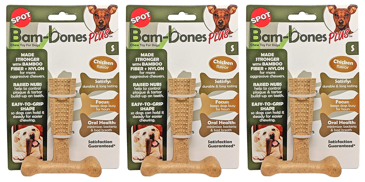SPOT Bam-Bones Plus: pack triple-jouets-a-macher, durable pour chiens petits et jeux quotidiens.