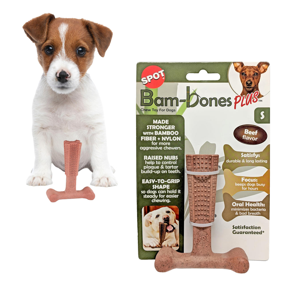 SPOT Bam-Bones Plus T Bone, forme T facilitant la prise et le mordillage.