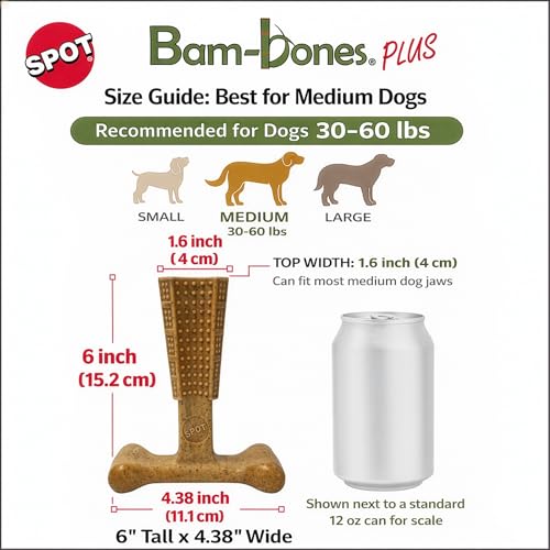 Spot Bam-Bones Plus T-Bone, goût poulet maintient l'intérêt lors des jeux.