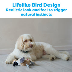SPOT Bird Calls : peluche-oiseau avec puce sonore, ajout d'excitation au jeu.