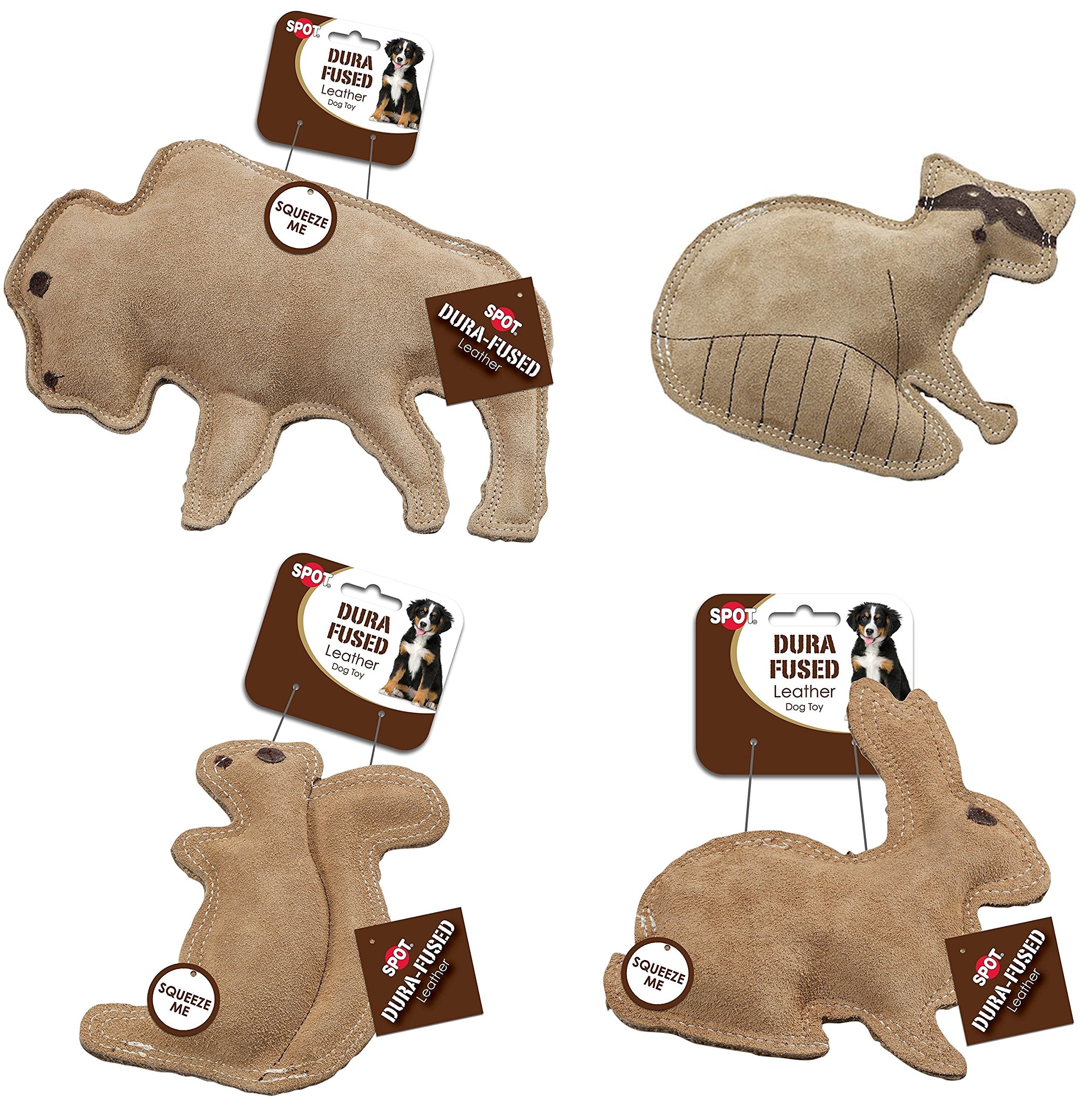 Spot buffle en cuir durable, jouet pour chien favorisant la mastication