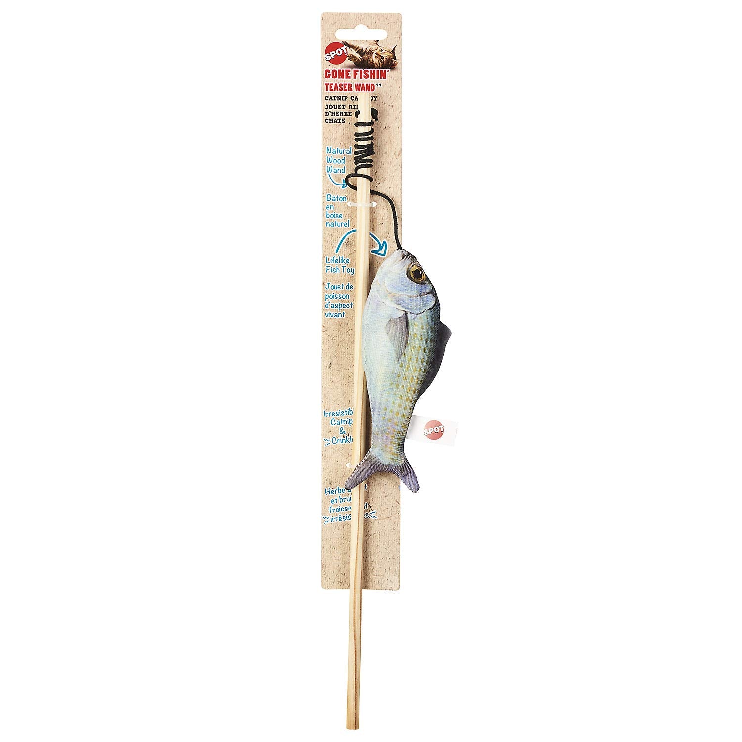 Jouet poisson SPOT Fanatic avec herbe à chat et bruit de froissement pour éveiller l'instinct.