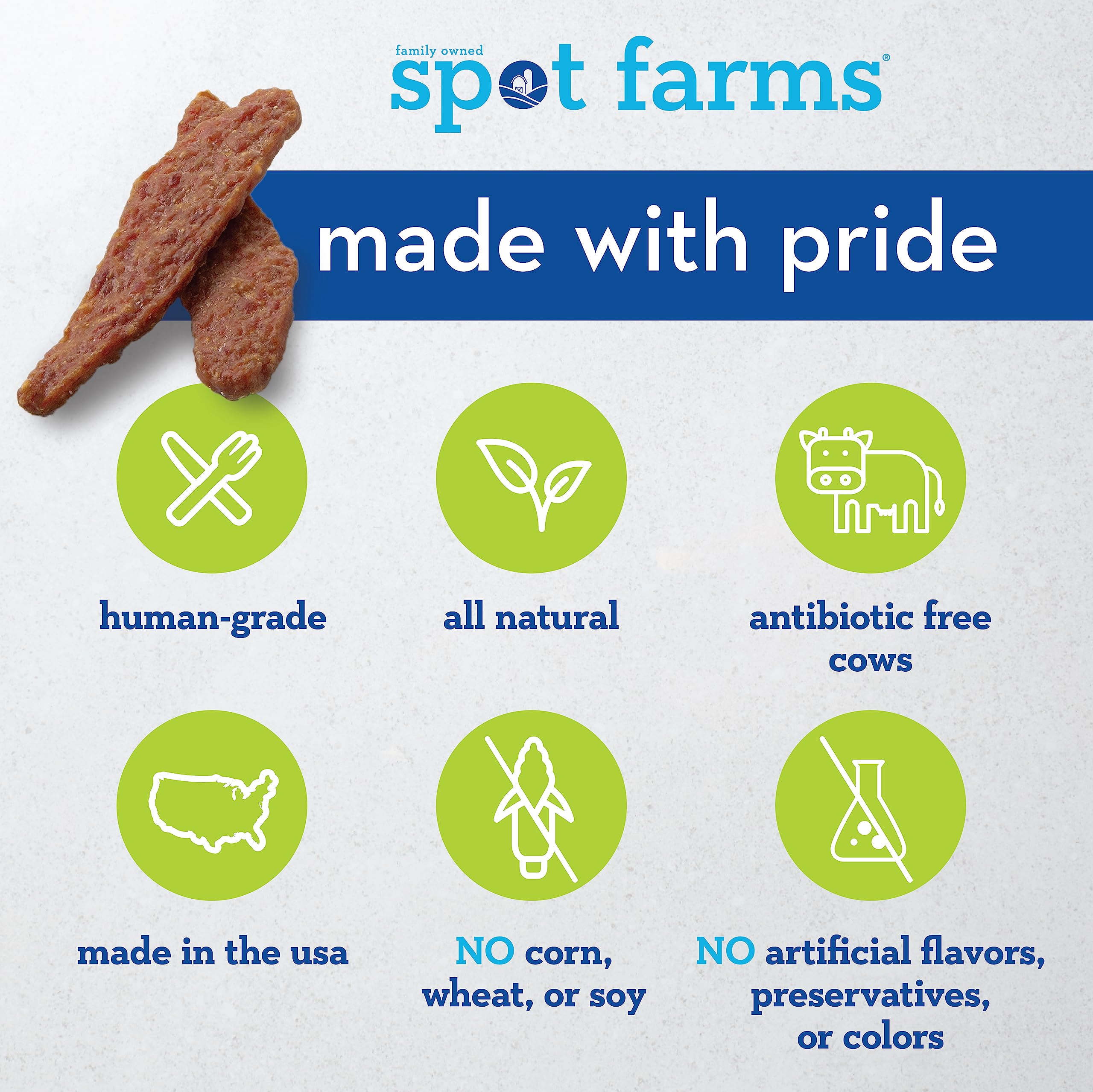 Spot Farms Tendres Boeuf – sans glycérine, option naturelle pour chiens sensibles.