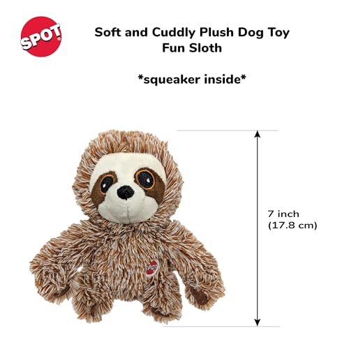 Peluches SPOT Fun Sloth, douce et non toxique, adaptée aux chiens calmes.