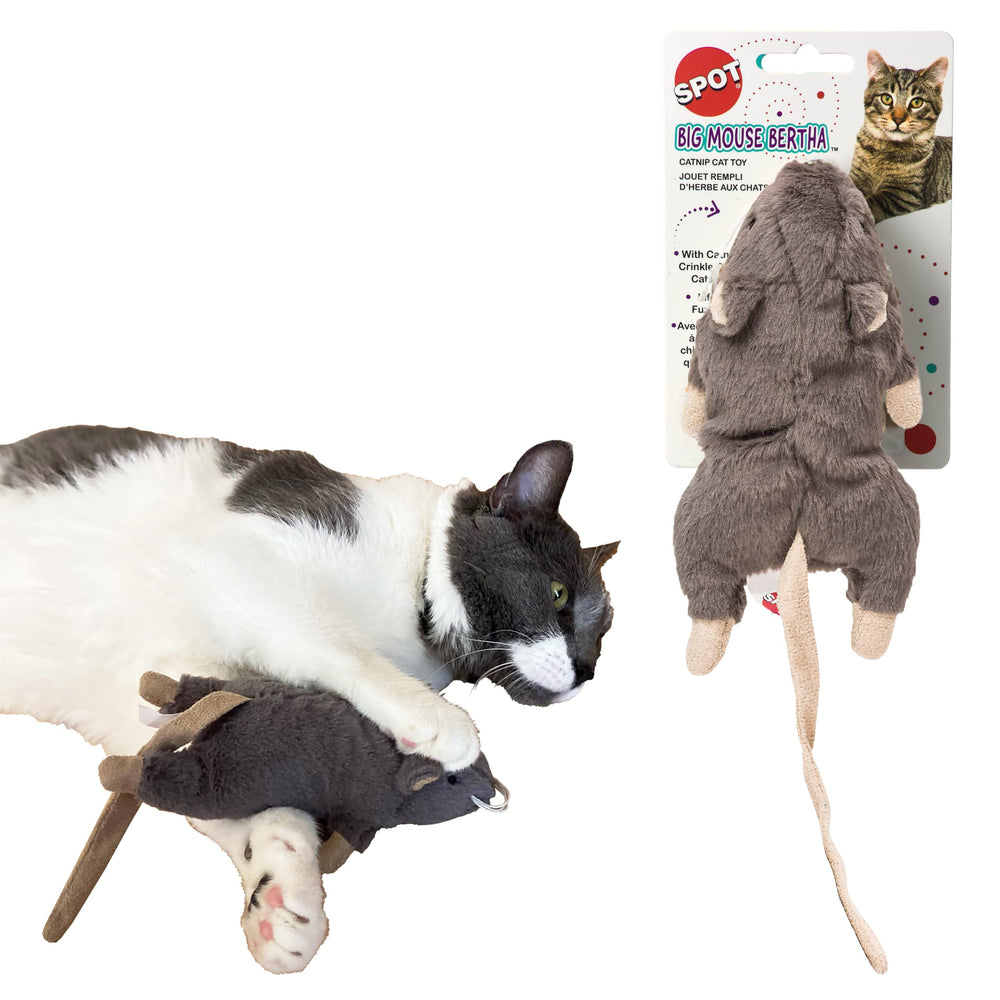 SPOT Grande Souris Bertha peluche réaliste pour jeux et câlins.