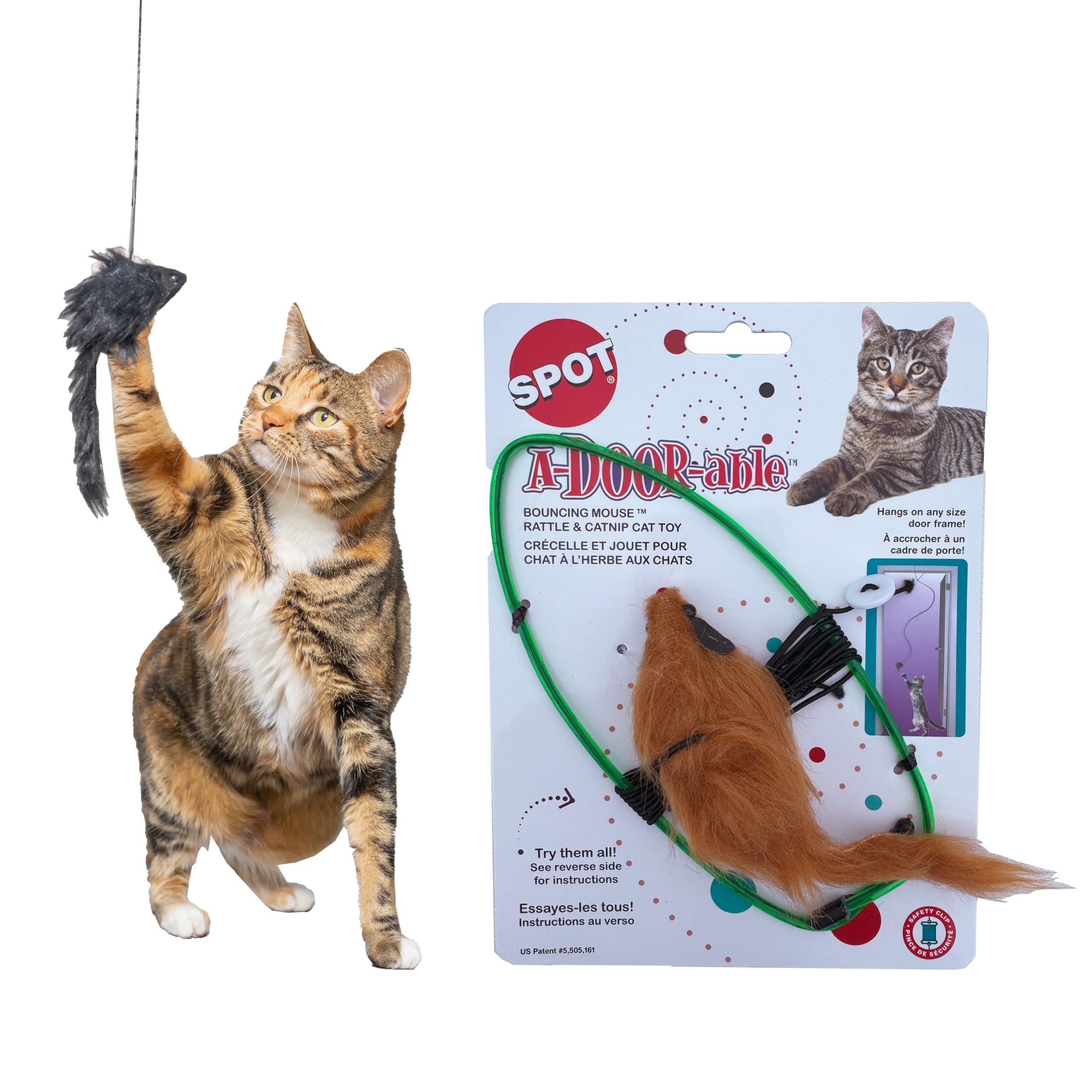 SPOT souris bondissante attachée à la porte offre un jeu actif.