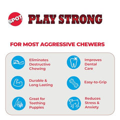 SPOT Play Strong, jouet-mordant-durable, résiste aux mâchoires puissantes des chiens.