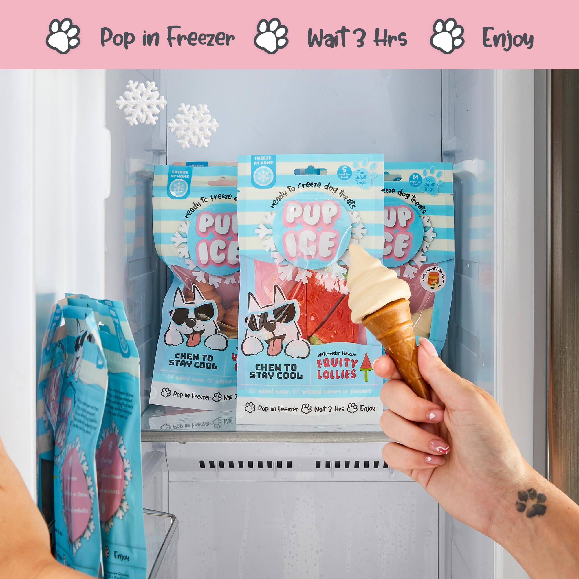 SPOT Pup Ice: emballage sans additifs artificiels.