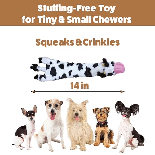 SPOT Skinneeez Crinklers Cow dos: jouet tactile pour petits chiens