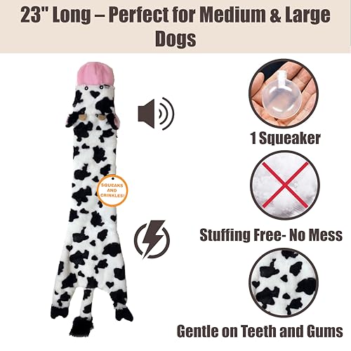 SPOT Skinneeez Crinklers Vache 23 po — gros plan sur le sifflet