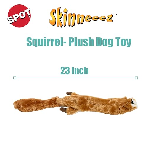 SPOT Skinneeez Écureuil avec deux couineurs pour plus d’interactions.