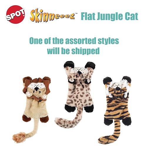 SPOT Skinneeez Flat Cat design Tigre, peluche légère et maniable.