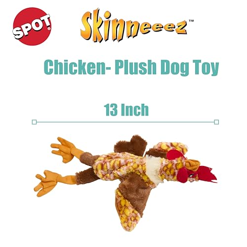 SPOT Skinneeez Poulet peluche-chien 13-pouces visage: stimulation ludique sans désordre.