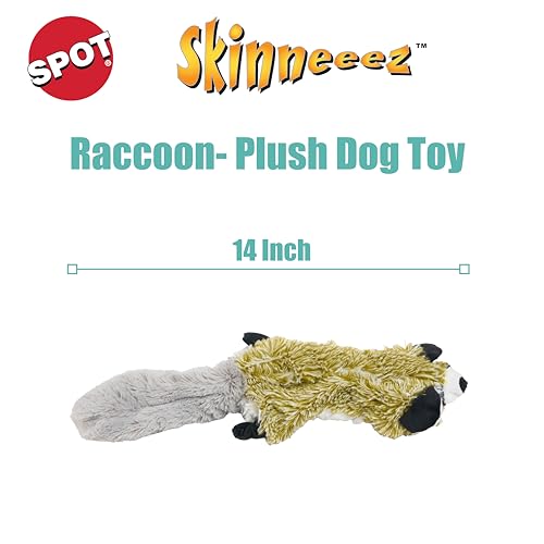 Spot Skinneeez Raccoon, corps renforcé, doux pour les dents et gencives.