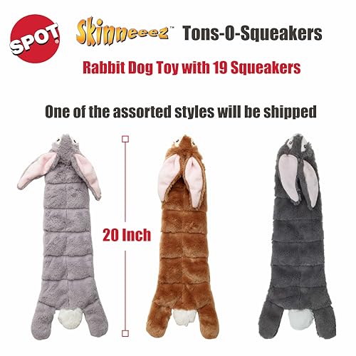 SPOT Skinneeez Lapin: 19 sifflets intégrés pour stimuler l attention et l amusement.