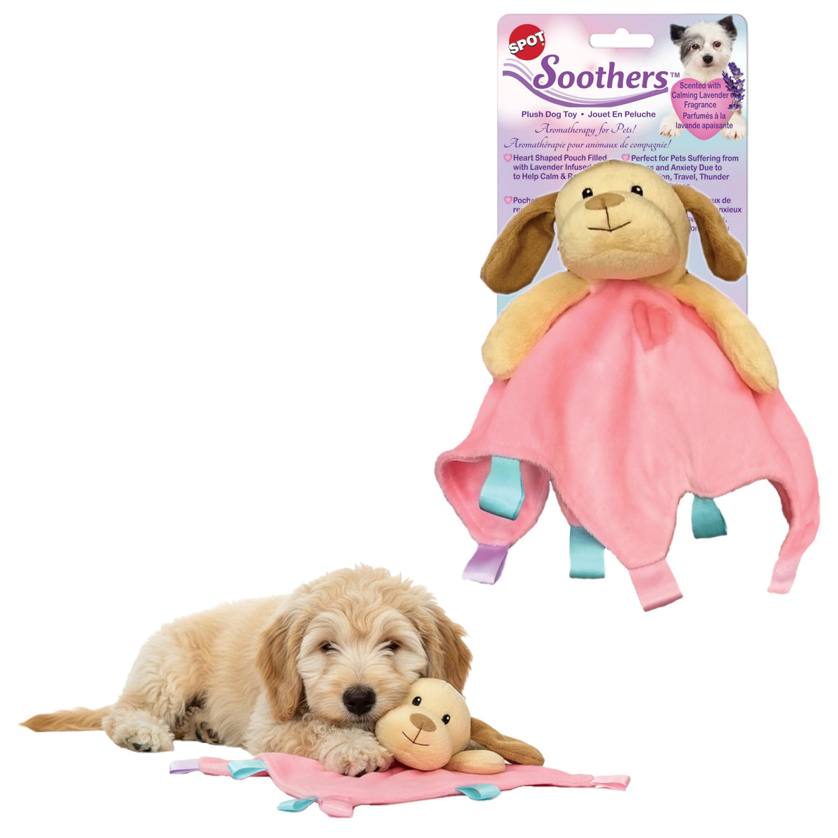 SPOT Soothers couverture lavande et peluche rassurante pour chien