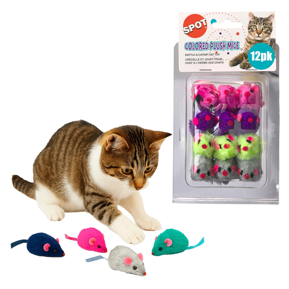 SPOT Souris peluche herbe chat arc-en-ciel – stimulation ludique pour chats d'intérieur.