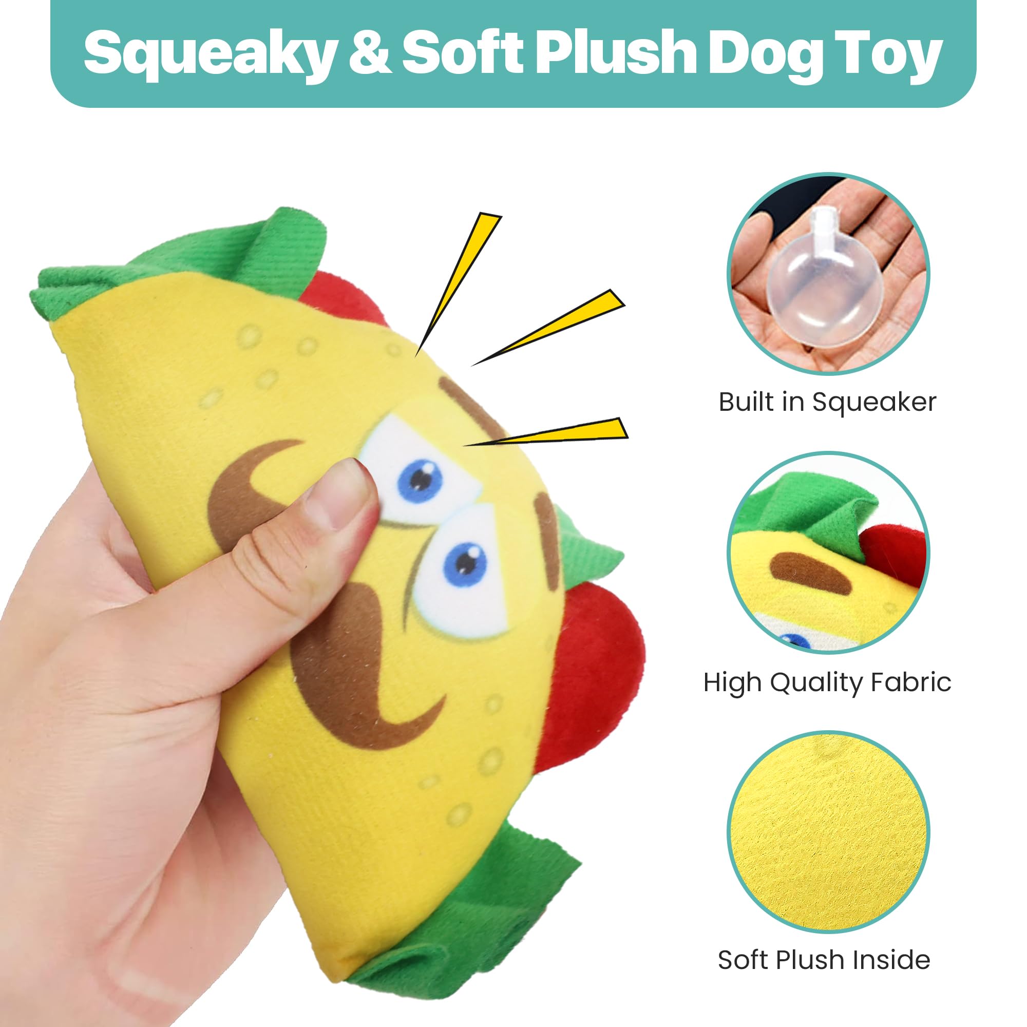 SPOT Taco Plaisir : peluche mignonne pour chiots et chiens