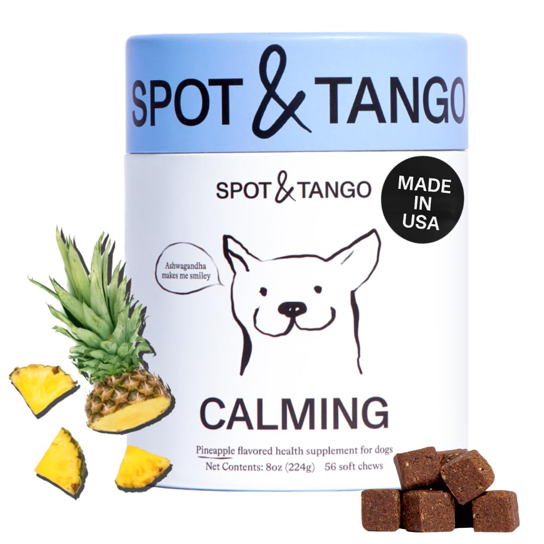 Spot & Tango : emballage des suppléments calmants pour chien.