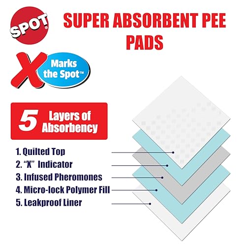 SPOT X Tapis absorbant 5 couches: rétention jusqu'à 4 tasses pour protéger le sol.
