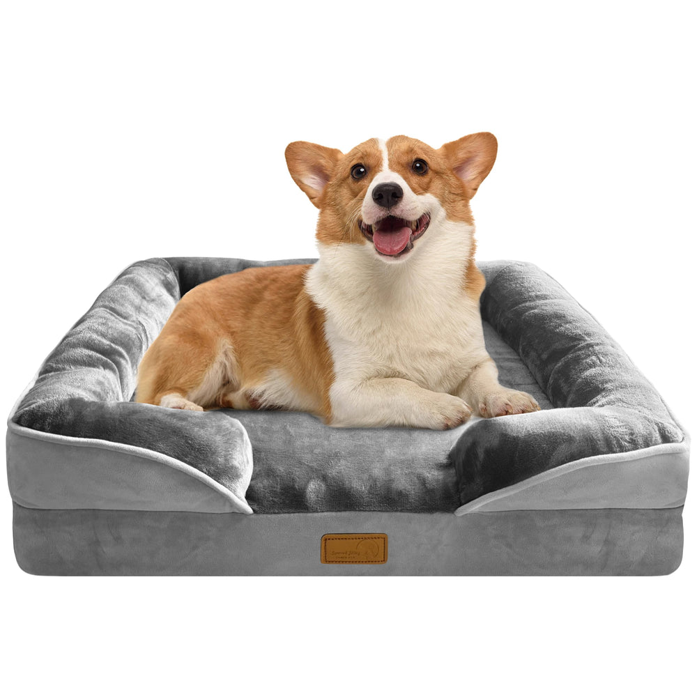 Lit chien orthopédique Spotted Play avec bords pour un confort enveloppant.