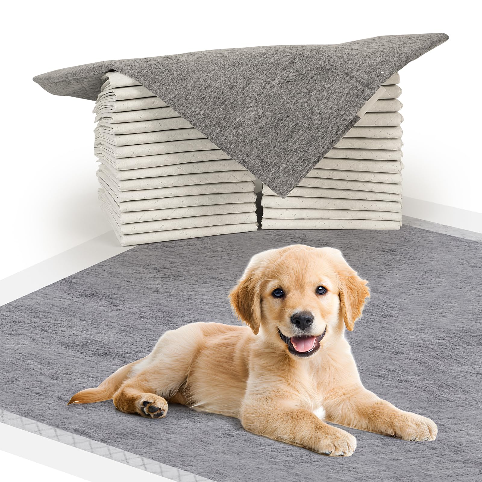 Sprbriolsm tapis pour chiots charbon actif 23x23, absorption et odeur maîtrisée.