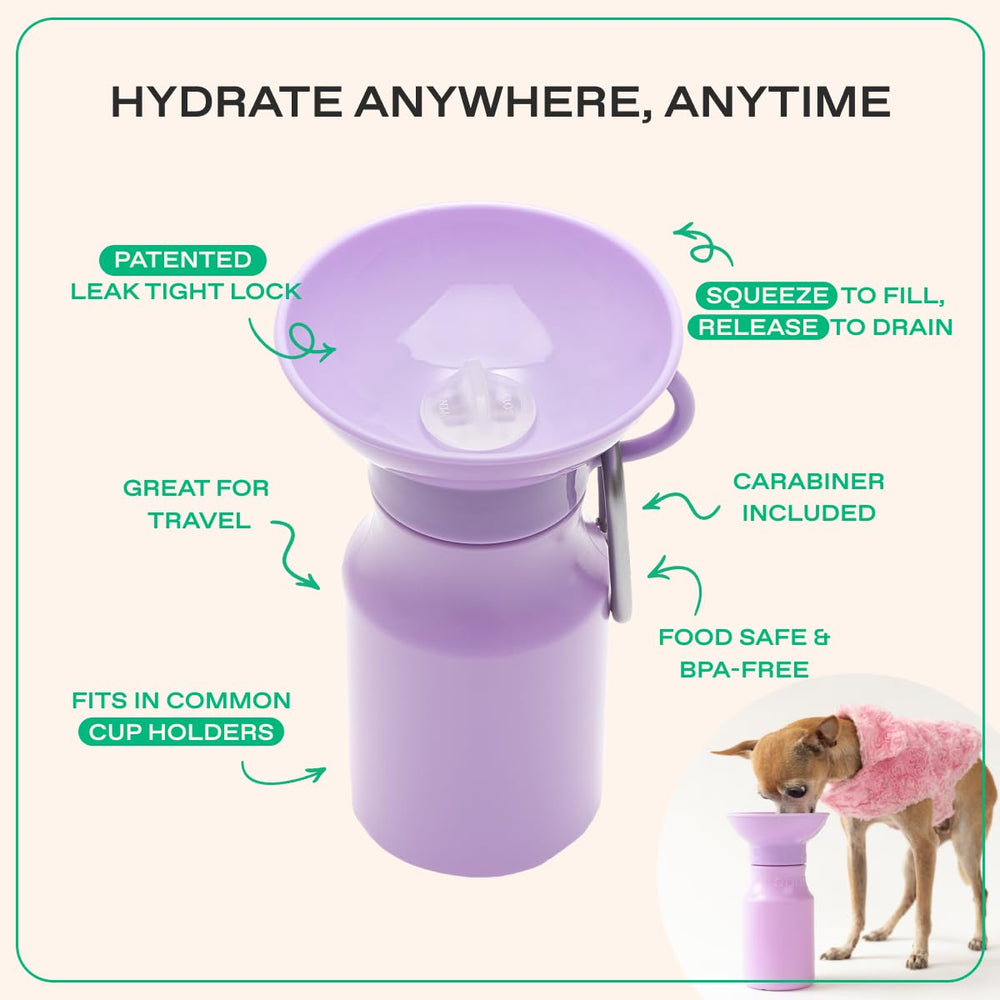 Springer bouteille eau chien remplissage par pression: remplissage simple en un geste.