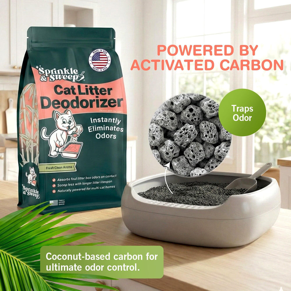 Sprinkle & Sweep formule ultra absorbante avec charbon actif coco.