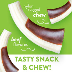 Spunky Pup Snack & Chew Antler Toy – texture nylon: mastication rassurante et durable.