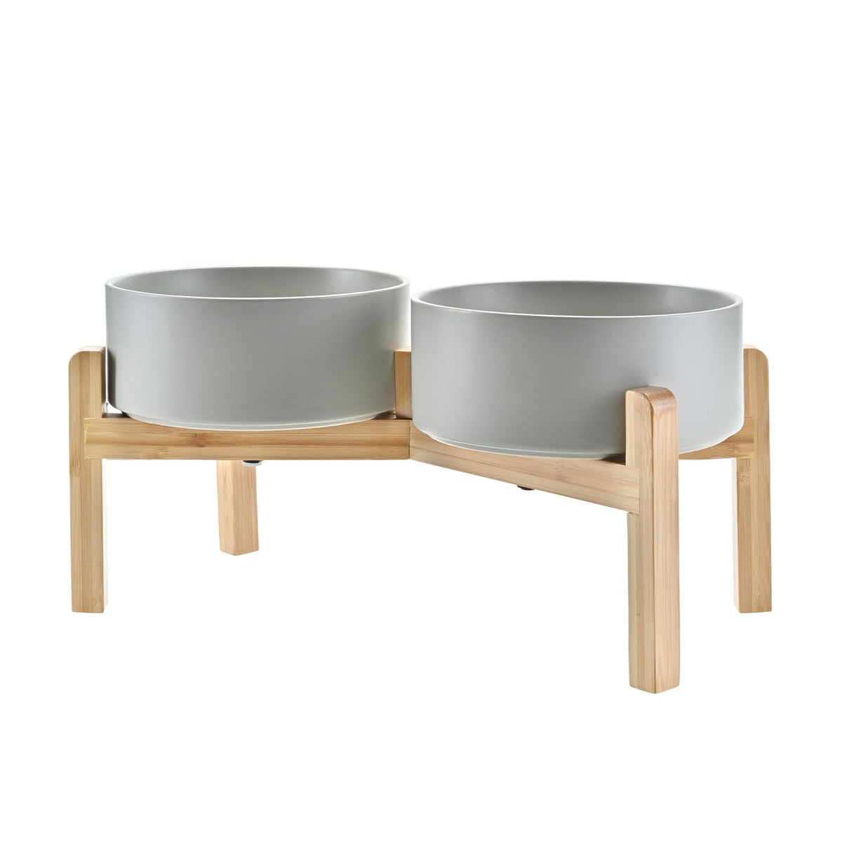 Bol SPUNKYJUNKY en céramique surélevé gris pour repas confortables