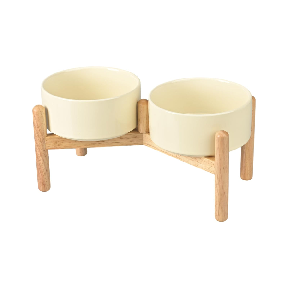 Bol SPUNKYJUNKY sur pied en bois; entrée en hauteur pour repas naturel.