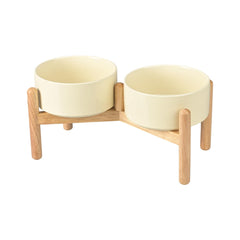 Bol SPUNKYJUNKY sur pied en bois; entrée en hauteur pour repas naturel.