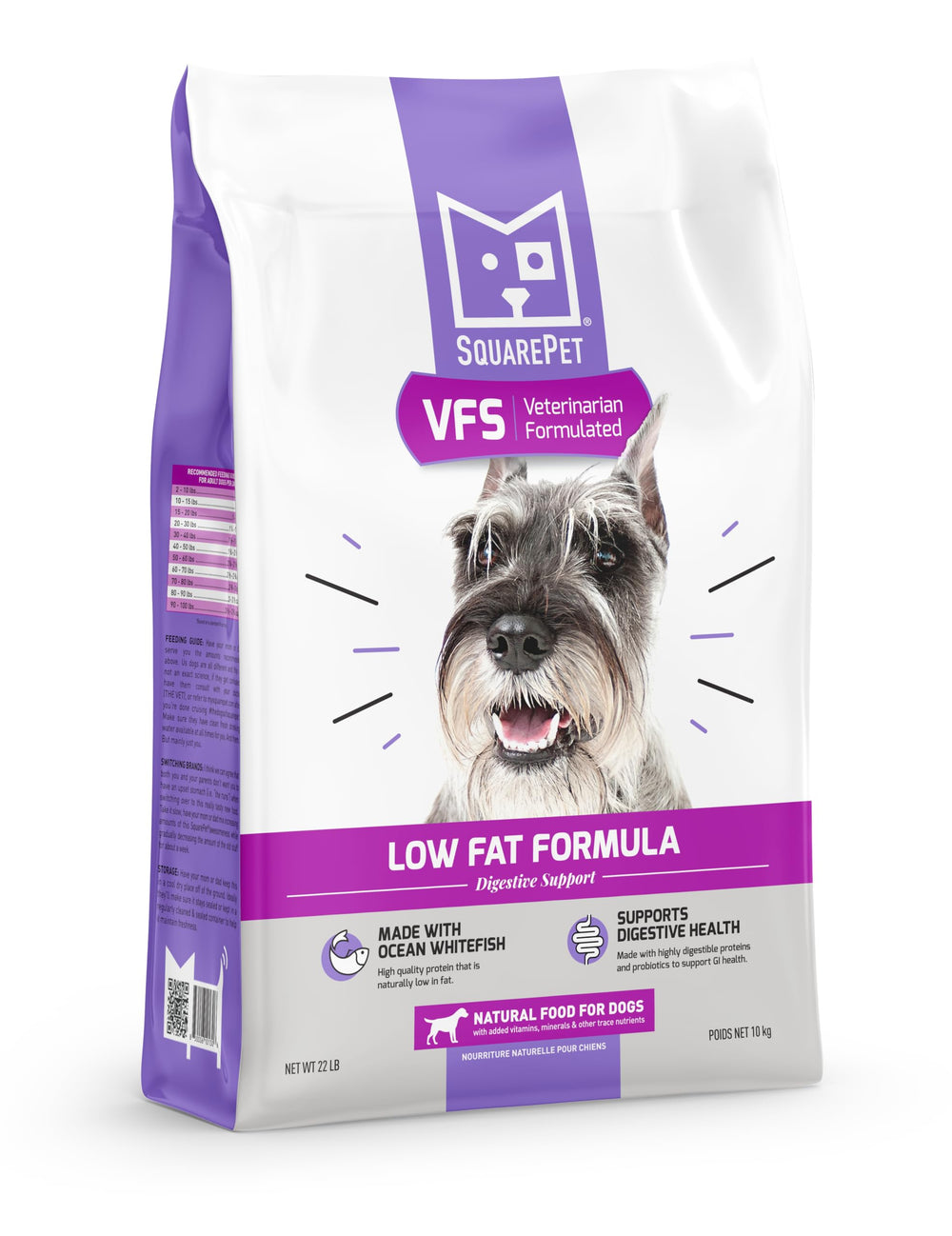 SquarePet VFS: formule faible teneur en gras, soutien digestif.