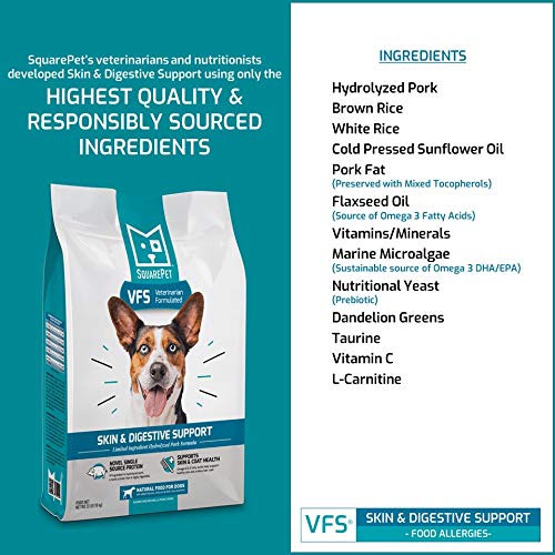 SquarePet VFS ingrédients premium porc, protéine hydrolysée pour limiter les réactions potentielles.
