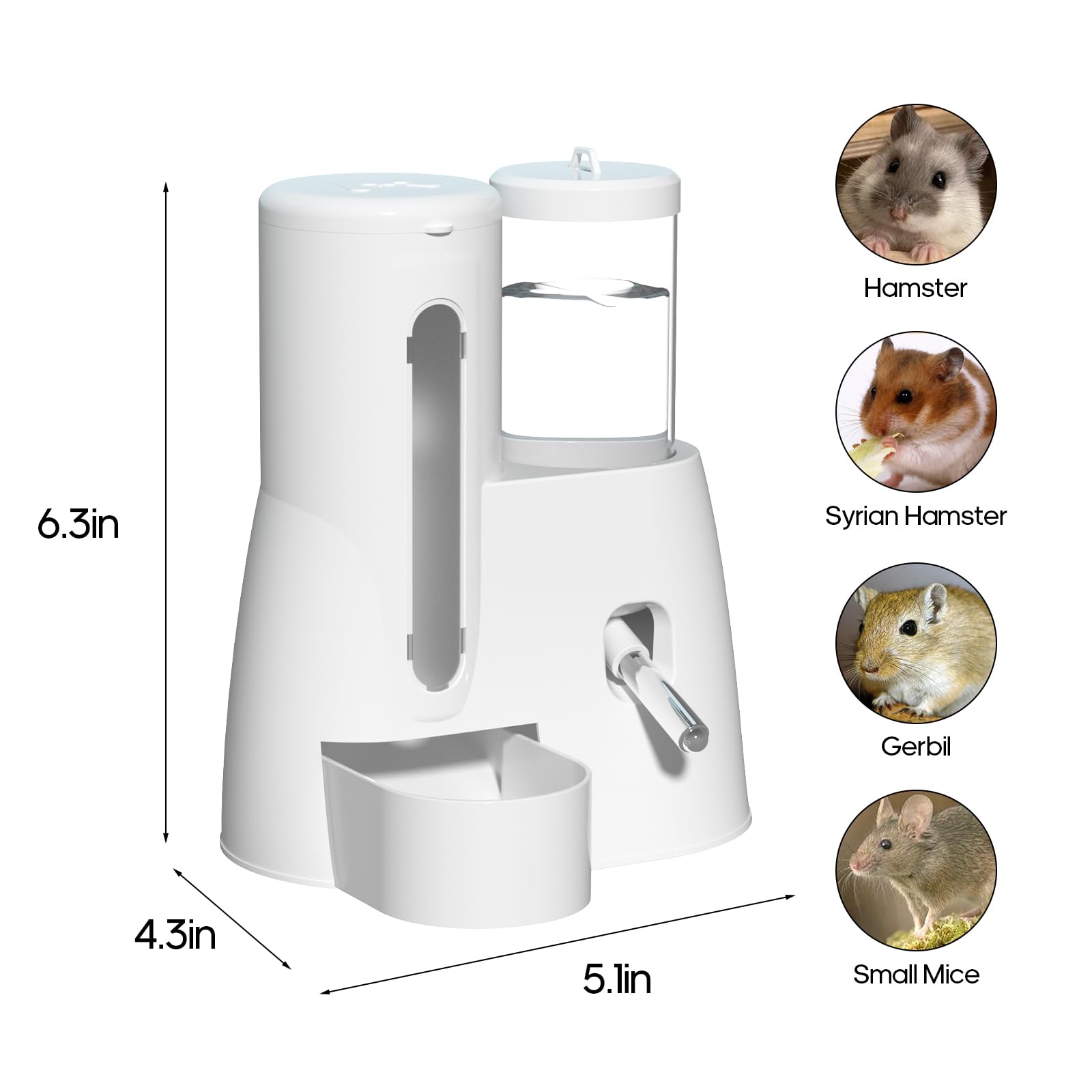 SQUSIMEI distributeur eau hamster 125 ml, contrôle pratique sans fuite pour chaque repos.