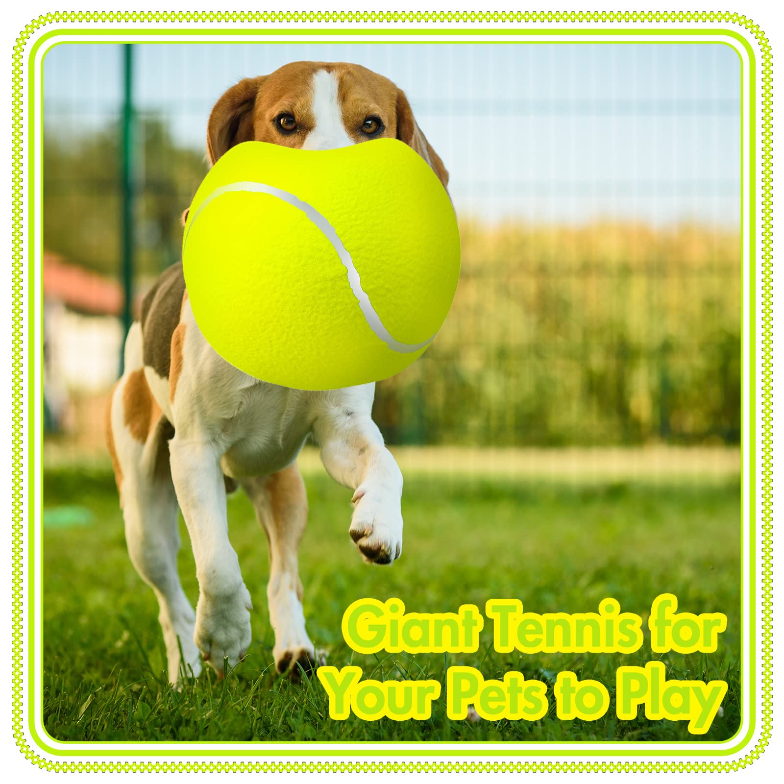 Sratte ballon tennis géant emballage 6 pièces inclus.
