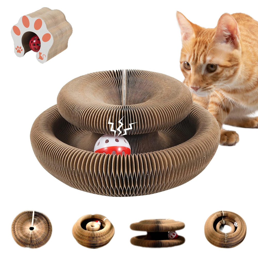 SREBAY Chat grattoir-accordeon: griffage polyvalent pour chats actifs.