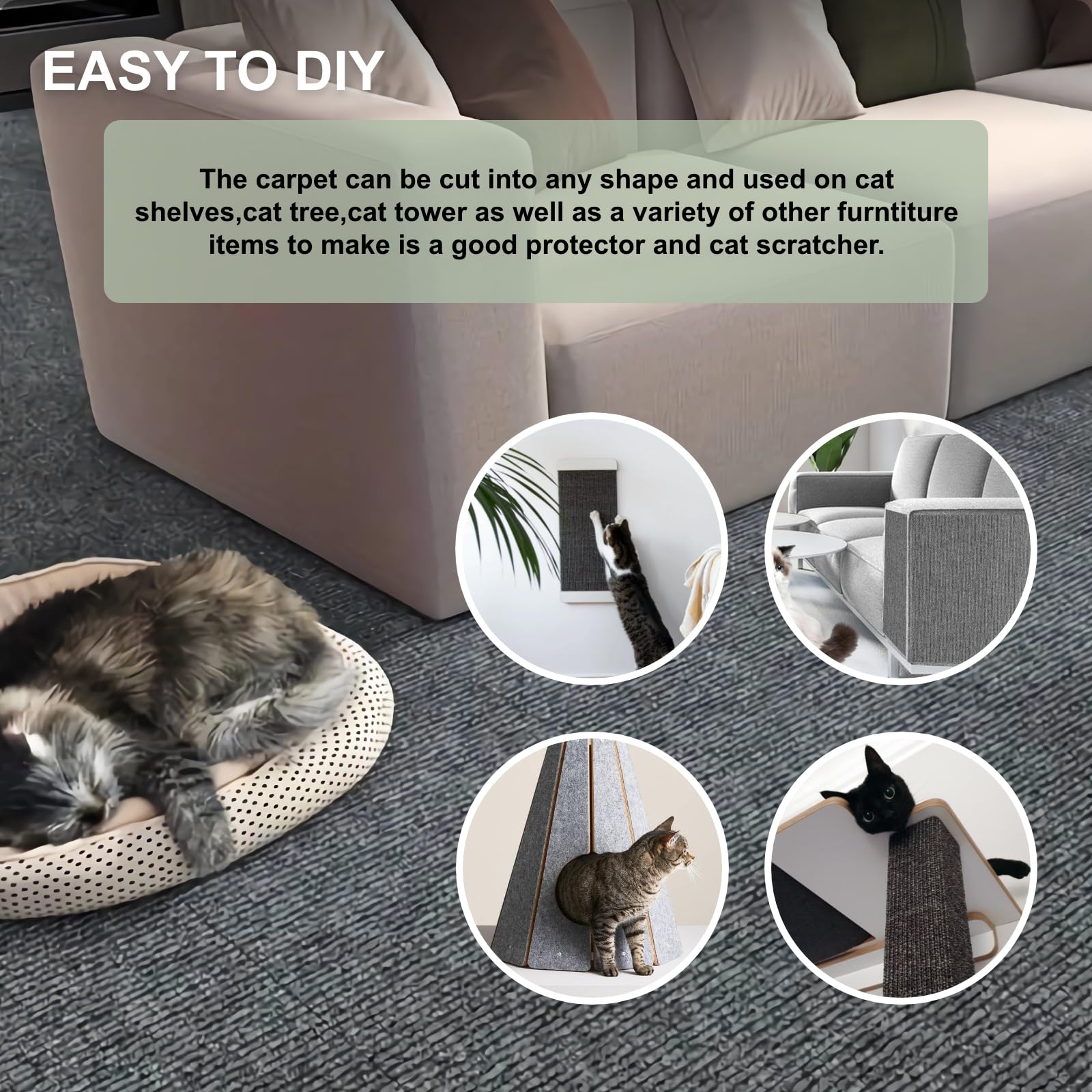 SREBAY projet bricolage griffage chat, créez une structure personnalisée