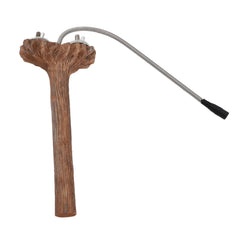 Srliya perchoir chauffant 5W sur une branche naturelle pour oiseaux, confort accru.