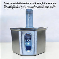 Jet d'eau élevé et naturel facilitant l'hydratation des animaux.