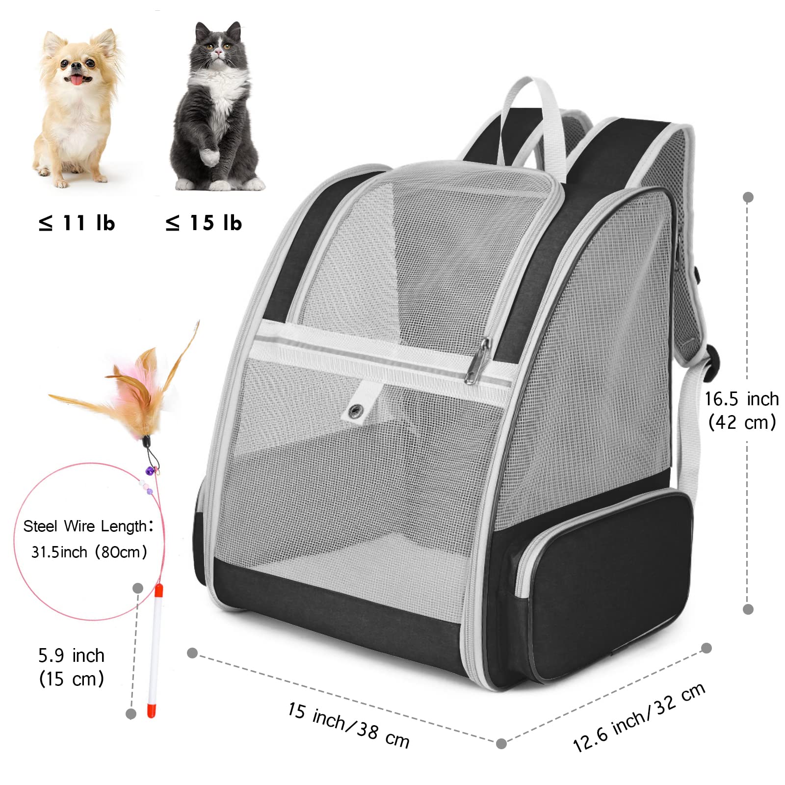 SSAWcasa sac-a-dos porte-chat design pliable: rangement compact après usage.