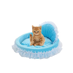SSDHUA Nid-chat-coeur bleu, chaleur douce idéale pour soirées d'hiver.
