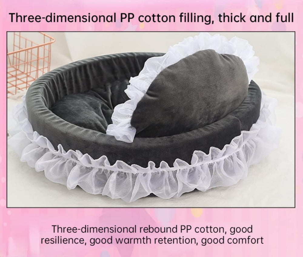 SSDHUA Nid-chat-velours-coton-bleu, douceur tactile pour ronrons.